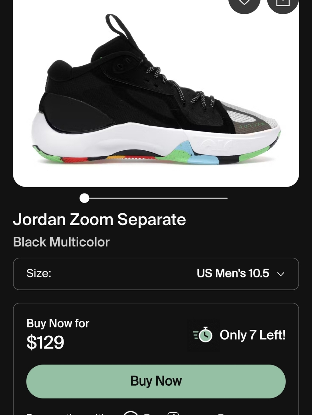 Jordan Men's Black, White & Neon Green Athletic Sneakers